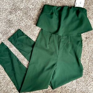 Green Tube Top Jumpsuit